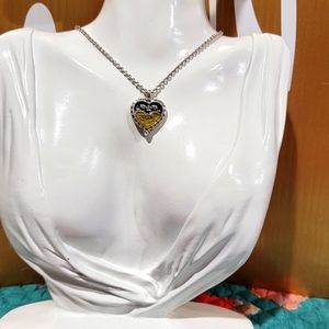 VERY RARE RETIRED BRIGHTON CROWN FLORAL HEART NECKLACE